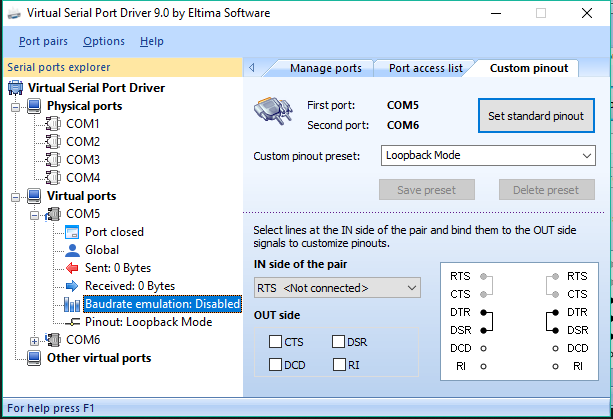 Virtual null modem emulator Virtual null modem emulator